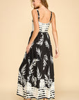 LEAF PRINT MAXI SUNDRESS