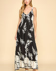 LEAF PRINT MAXI SUNDRESS