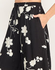 EMBROIDERED FLORAL SIDE TIE PANTS