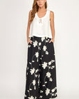 EMBROIDERED FLORAL SIDE TIE PANTS