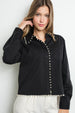 PEARL TRIM LONG SLEEVE SHIRT