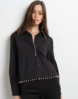 PEARL TRIM LONG SLEEVE SHIRT