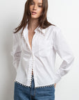 PEARL TRIM LONG SLEEVE SHIRT