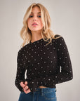 RHINESTONE LONG SLEEVE TEE