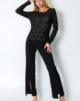SEQUIN SCOOP NECK TOP