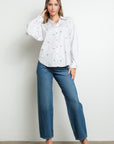 RHINESTONE CLUSTERS LONG SLEEVE SHIRT