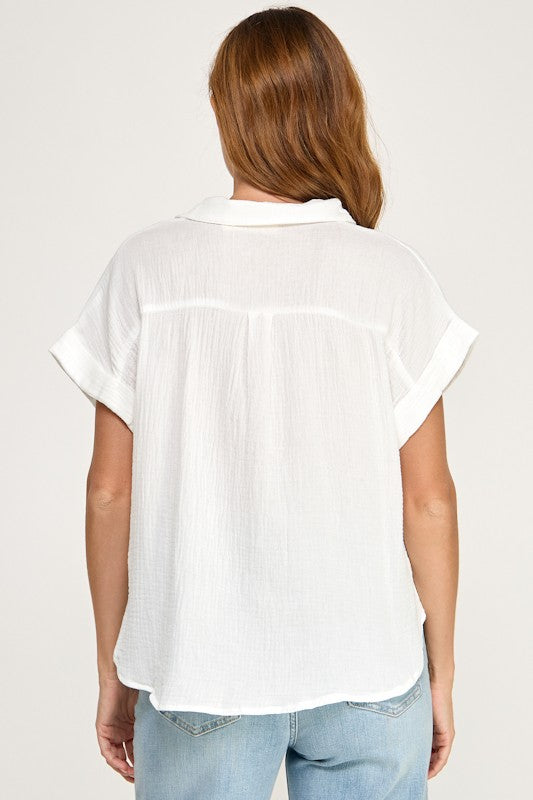 COTTON GAUZE SHORT SLEEVE SHIRT
