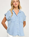 TENCEL SHORT SLEEVE BUTTON UP SHIRT
