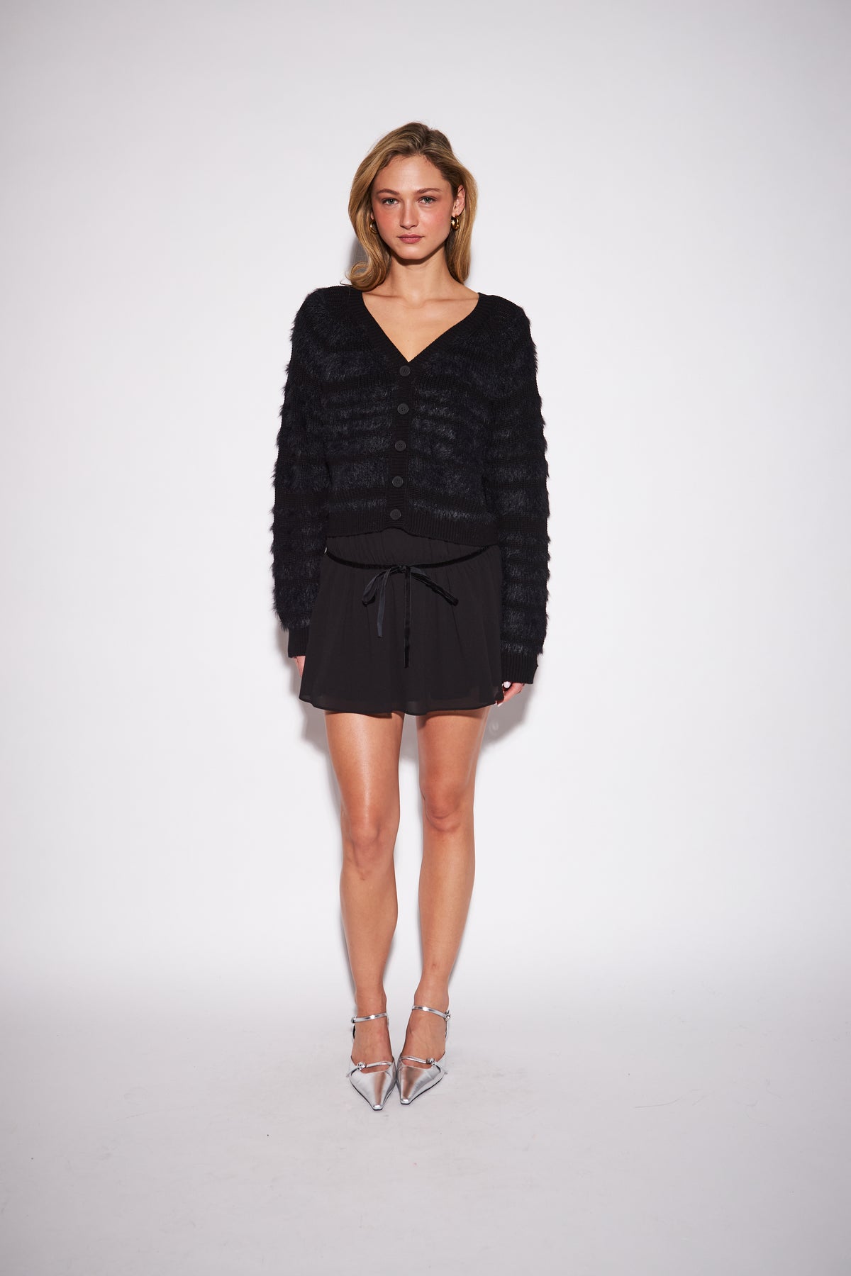 JACQUELYN EYELASH STRIPE CARDIGAN