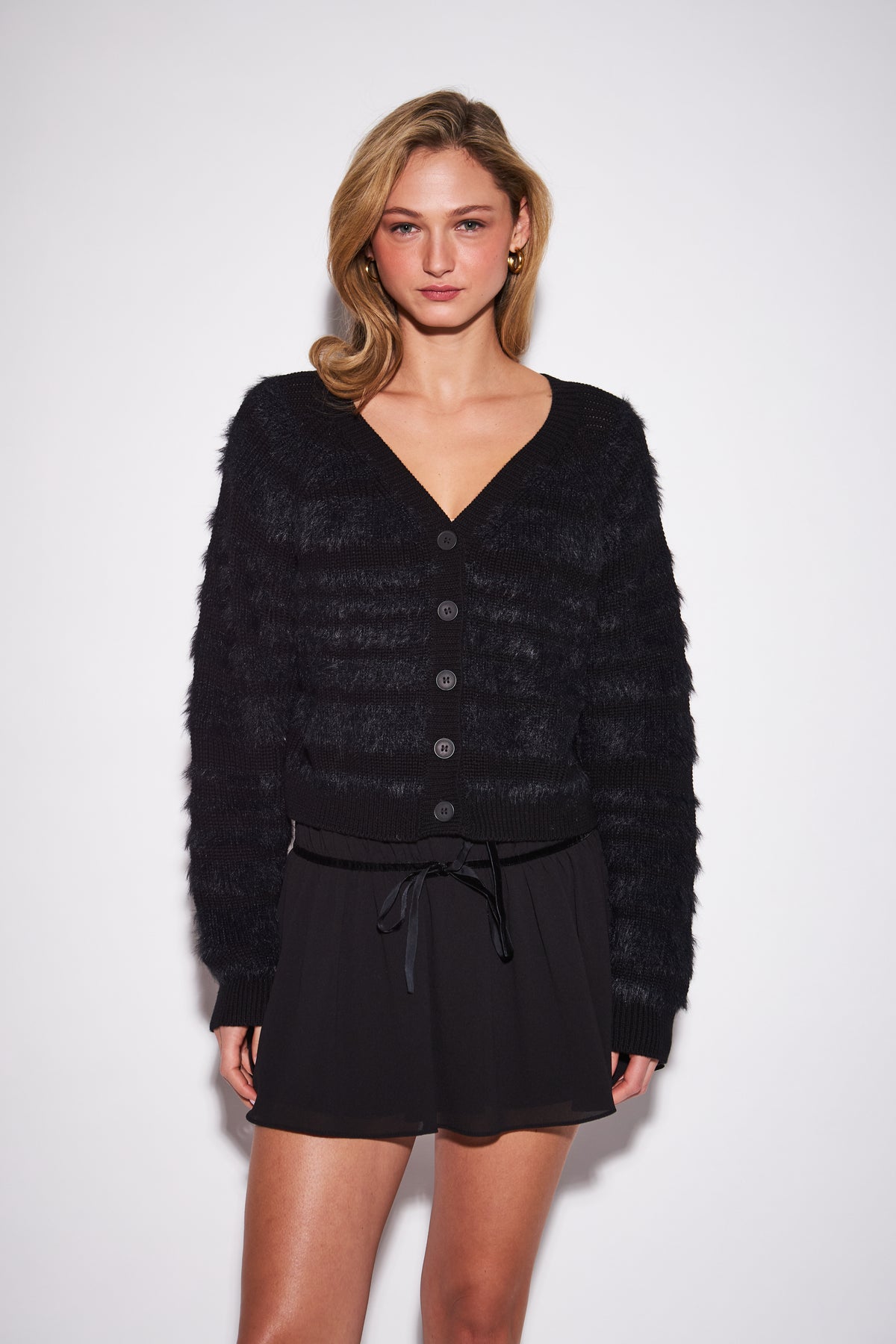 JACQUELYN EYELASH STRIPE CARDIGAN