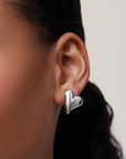 ART HEART SYMMETRICAL BUTTON EARRINGS
