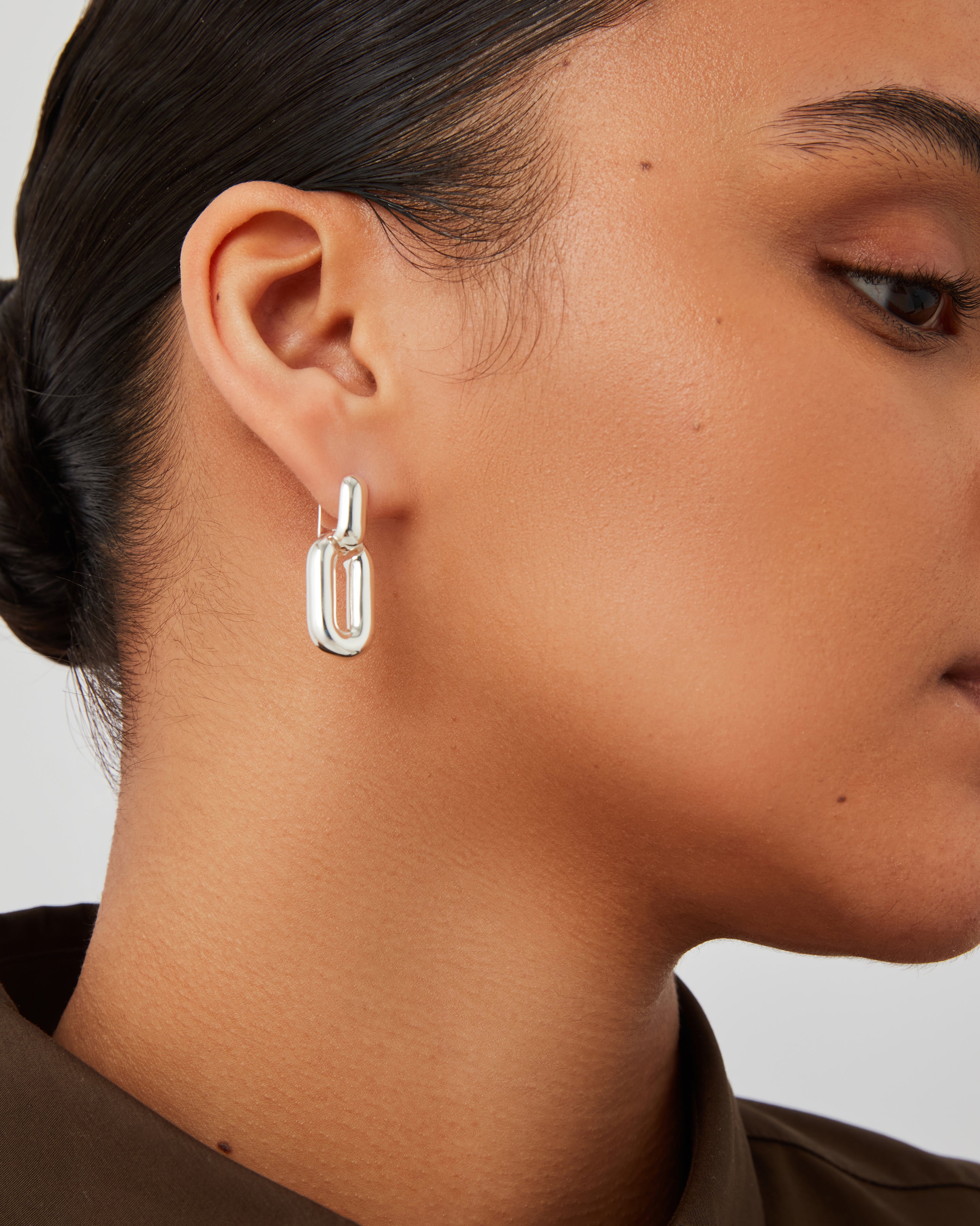 PUFFY DETACHABLE LINK EARRINGS