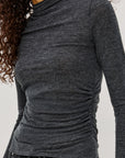 JOELLE BRUSHED TISSUE JERSEY DRAPED TOP