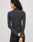 JOELLE BRUSHED TISSUE JERSEY DRAPED TOP