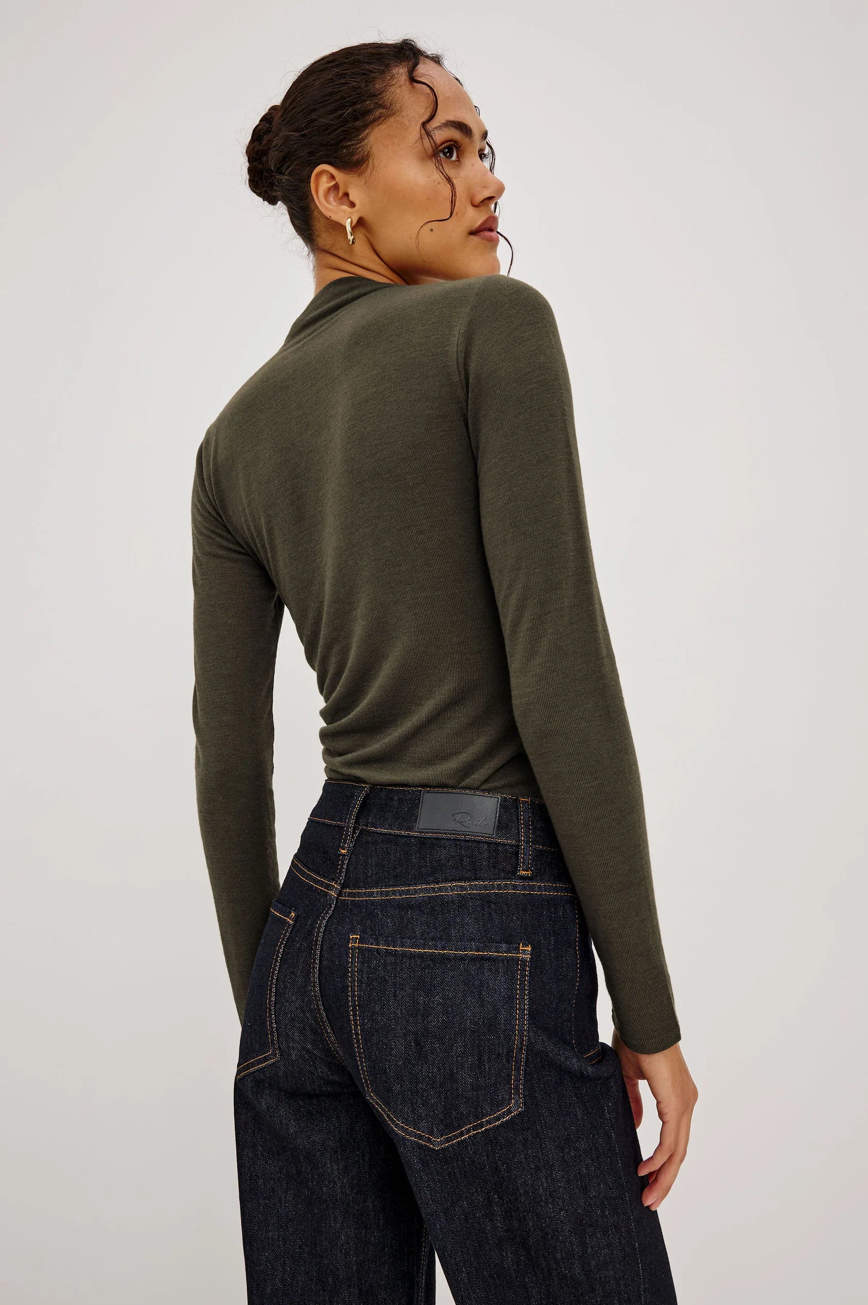 JOELLE BRUSHED TISSUE JERSEY DRAPED TOP