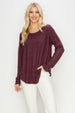 DROP SHOULDER SCOOP HEM TOP