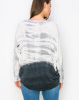 CREPE TIE DYE LONG SLEEVE DOLMAN TOP