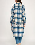 PLAID BELTED COAT