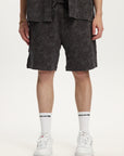 FLORAL JACQUARD LINEN SHORTS