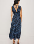 LILITH MIDNIGHT FLORAL V-NECK DRESS