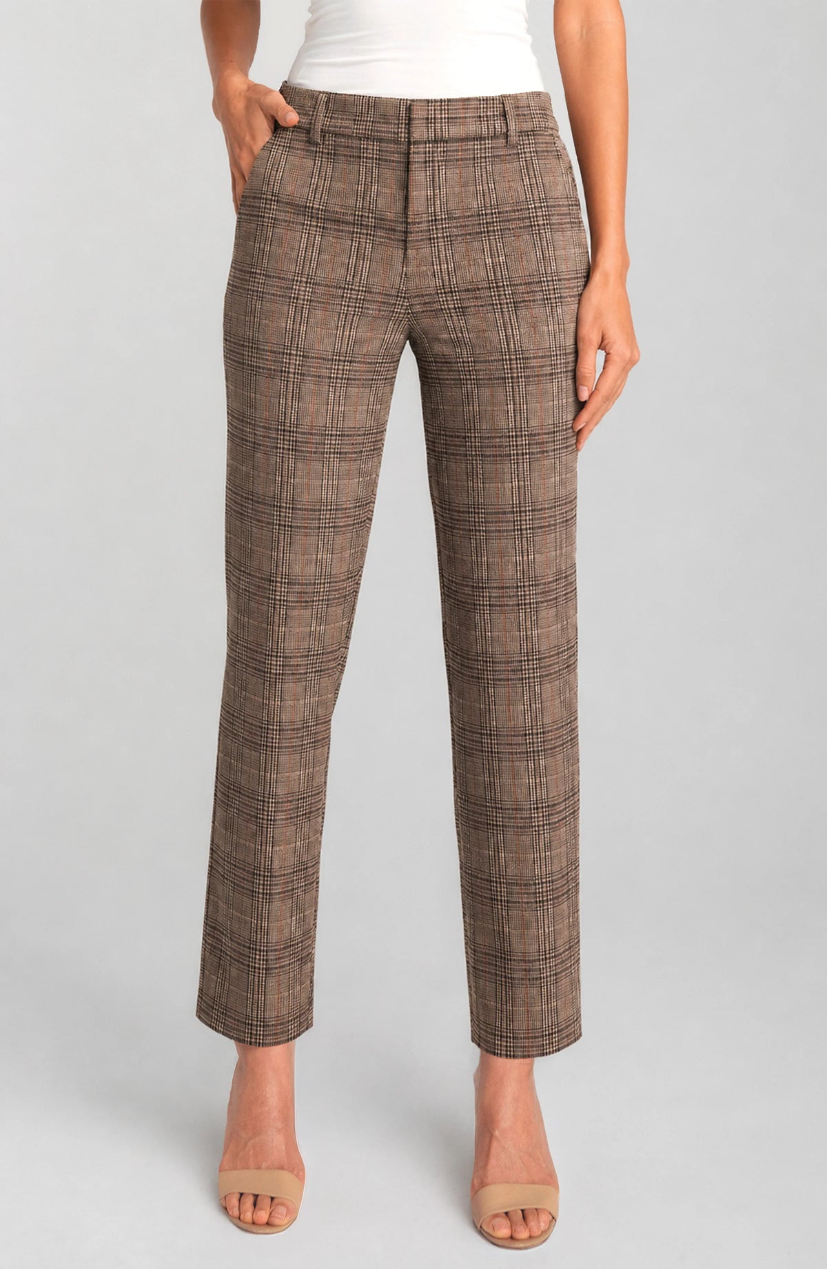KELSEY MULTI STRIPED PLAID TROUSER