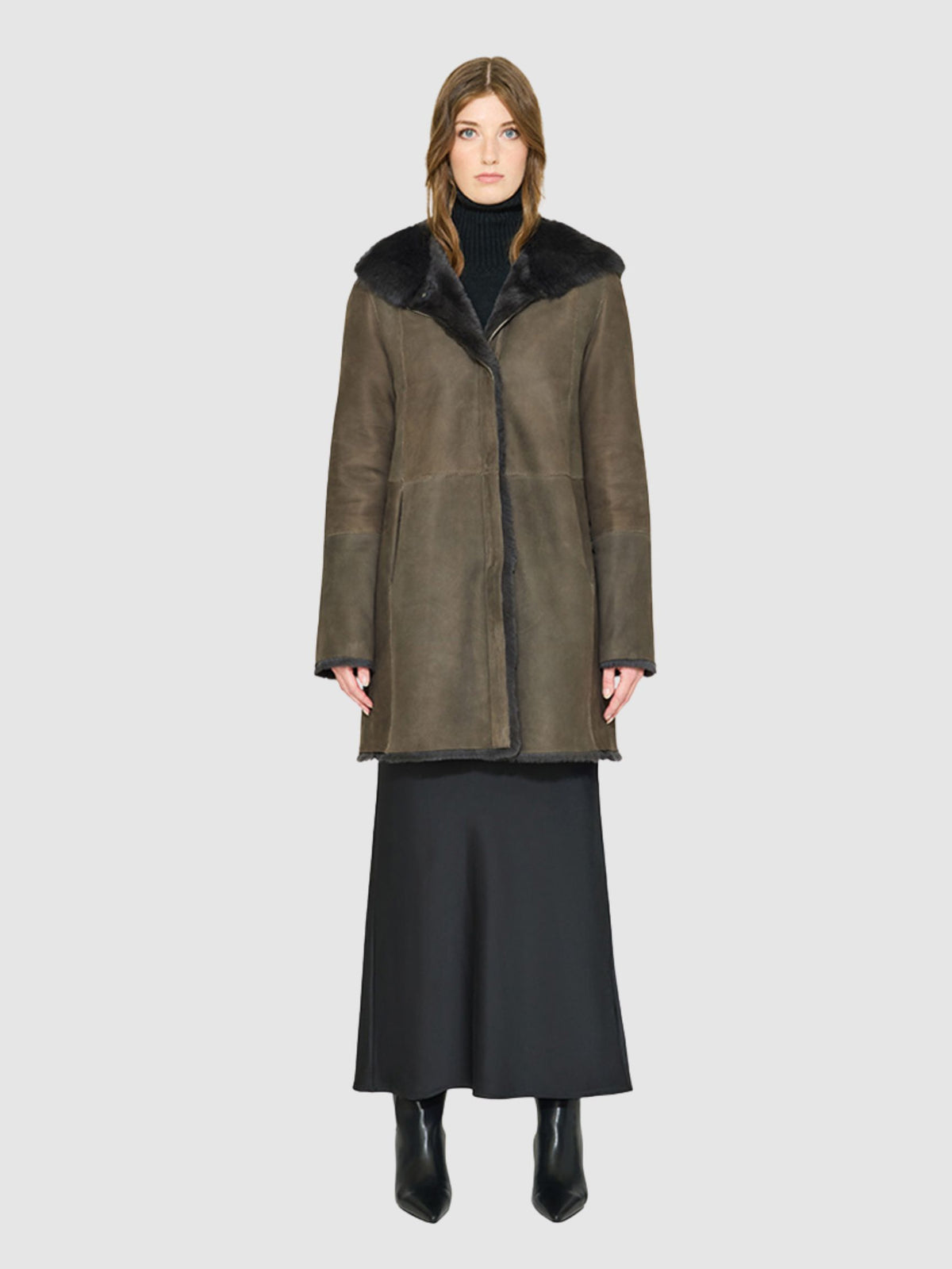 LOVER HOODED TOSCANA SHEARLING REVERSIBLE COAT