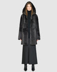 LOVER HOODED TOSCANA SHEARLING REVERSIBLE COAT