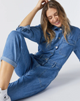 IDA LIGHT BLUE DENIM LONG SLEEVE JUMPSUIT