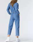 IDA LIGHT BLUE DENIM LONG SLEEVE JUMPSUIT