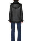 MARTINA SILKY NAPPA SHEARLING JACKET WITH HOOD