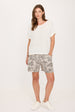 LINEN & KNITTED VISCOSE SHORT SLEEVE TOP