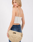 TOP HANDLE STRAW HANDBAG