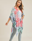 FLORAL SCRAWL OPEN WRAP