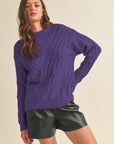 DIAGONAL CABLE KNIT SWEATER