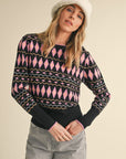 GEOMETRIC PRINT SWEATER