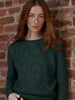 DIAMOND STITCH POINTELLE CREW NECK SWEATER