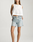 NELLA BLEACHED LINEN DENIM SHORTS