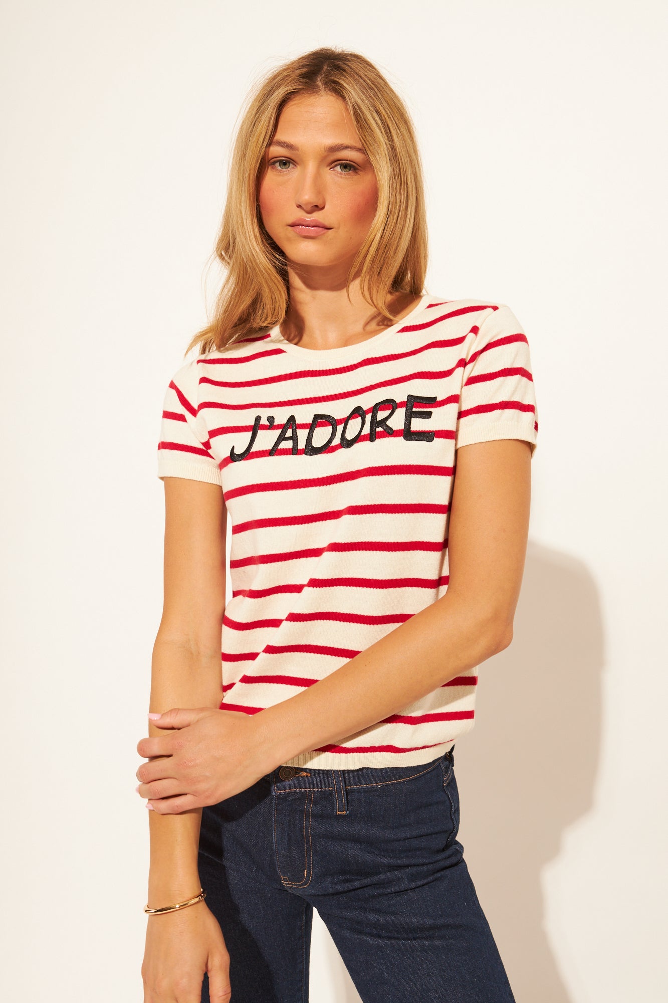 NICOLAS J'ADORE SHORT SLEEVE KNIT TOP