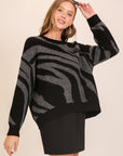 ZEBRA DROP SHOULDER SWEATER