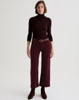 SAIGE WIDE LEG CROP CORDUROY IN WINERY