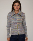 SPACE DYE BASKETWEAVE ZIP FRONT JACKET