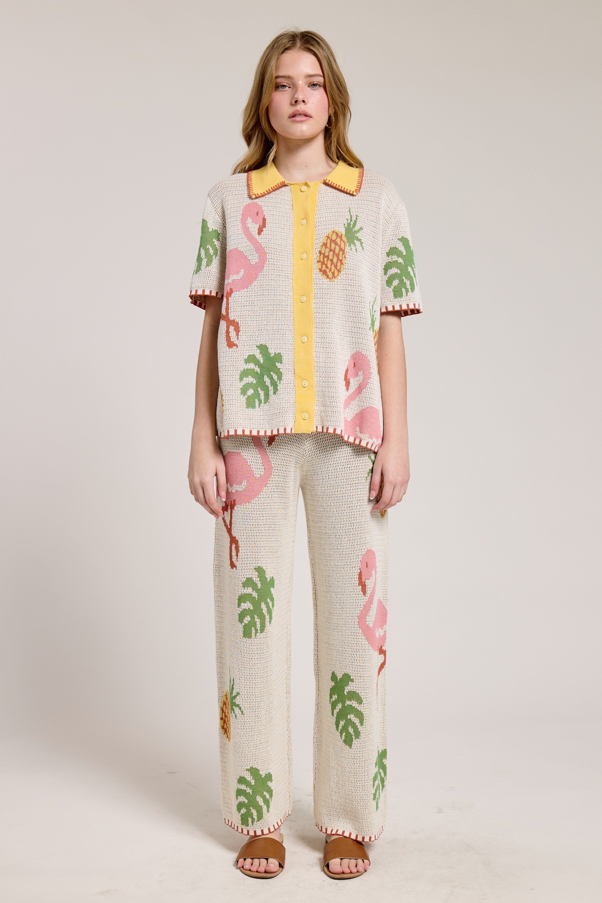 FLAMINGO KNIT POLO