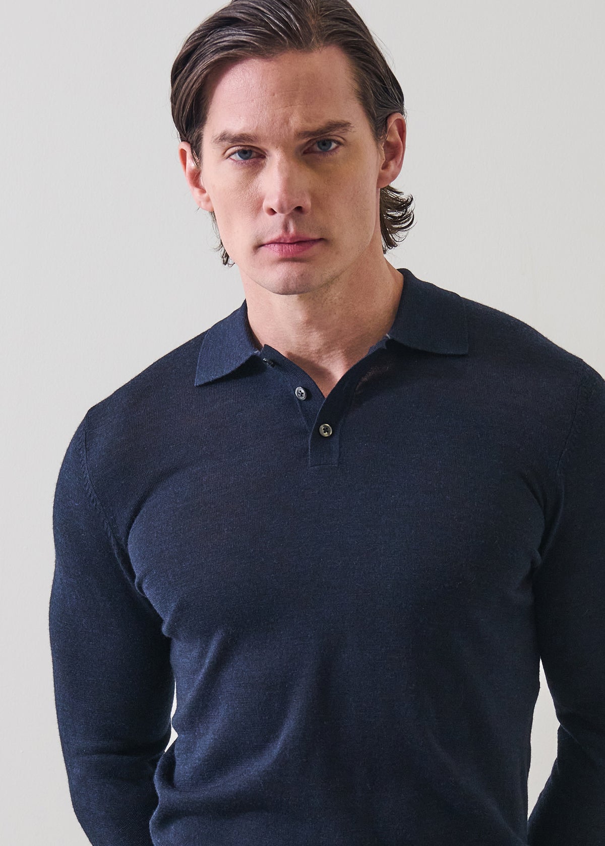 EXTRAFINE MERINO BUTTON POLO