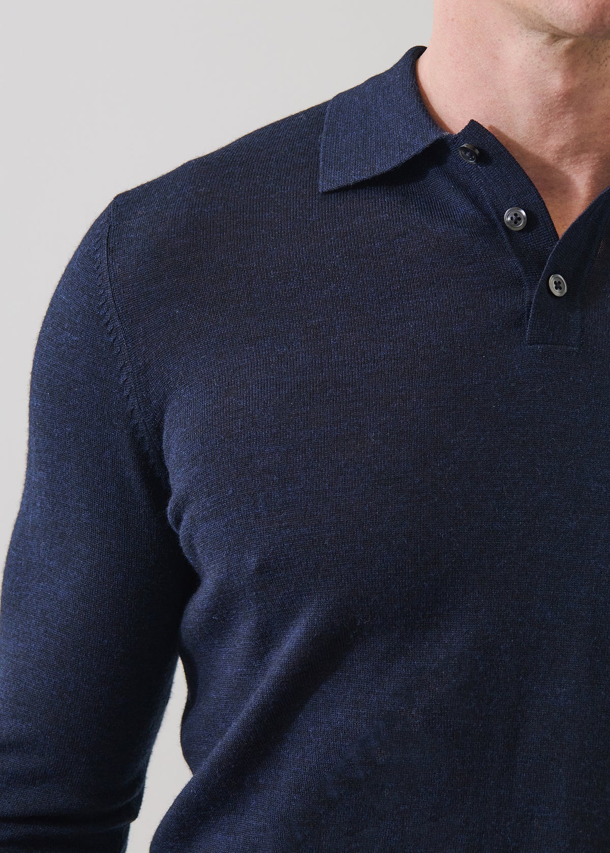 EXTRAFINE MERINO BUTTON POLO