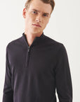 14GG MERINO 1/4 ZIP MOCK NECK SWEATER