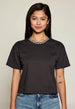 RHINESTONE TRIM TEE