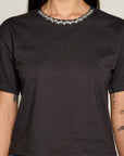 RHINESTONE TRIM TEE