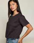 RHINESTONE TRIM TEE