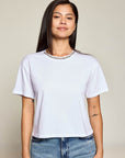 RHINESTONE TRIM TEE