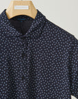 SHORT SLEEVE MICRO FLOWER PRINT BUTTON UP SHIRT